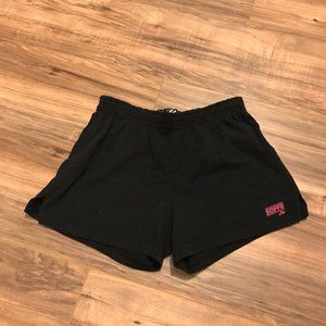 Black Sport Shorts With Zebra Band
